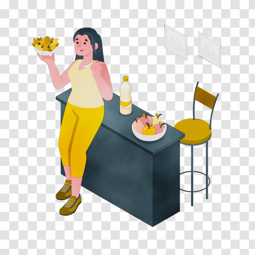 Table Cartoon Chair Drawing Furniture Transparent PNG