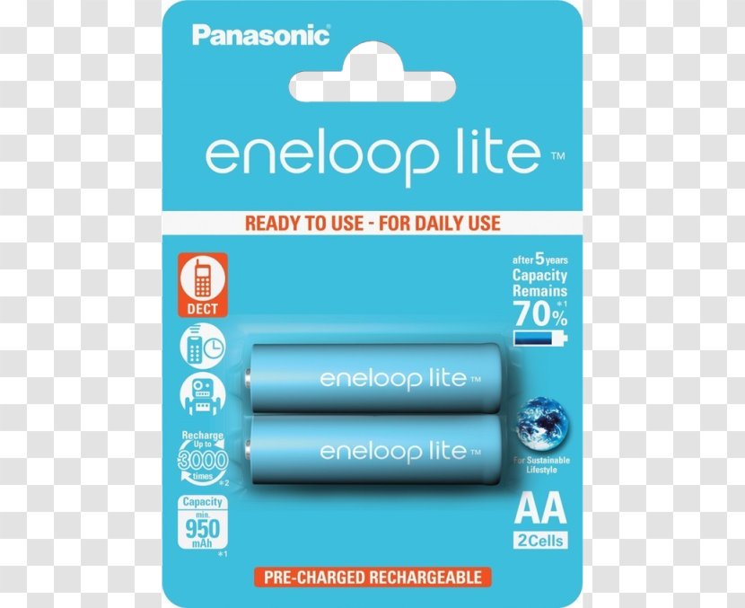 Eneloop AAA Battery Rechargeable Nickel–metal Hydride - Panasonic Transparent PNG