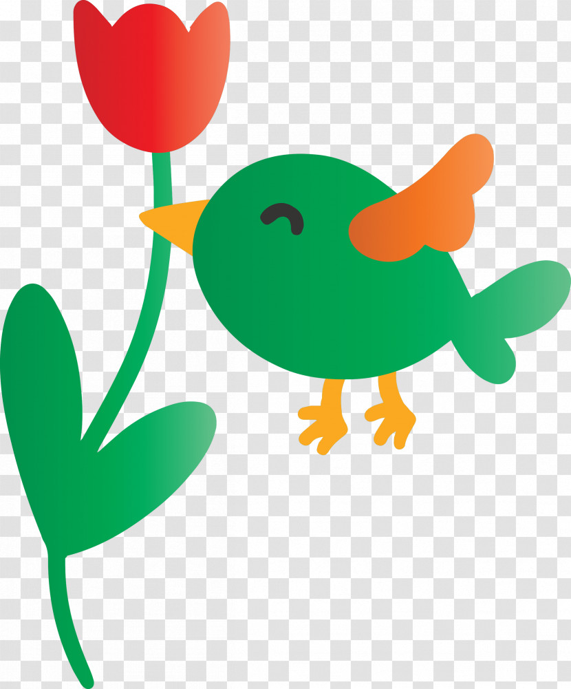 Flying Bird With Flower Transparent PNG