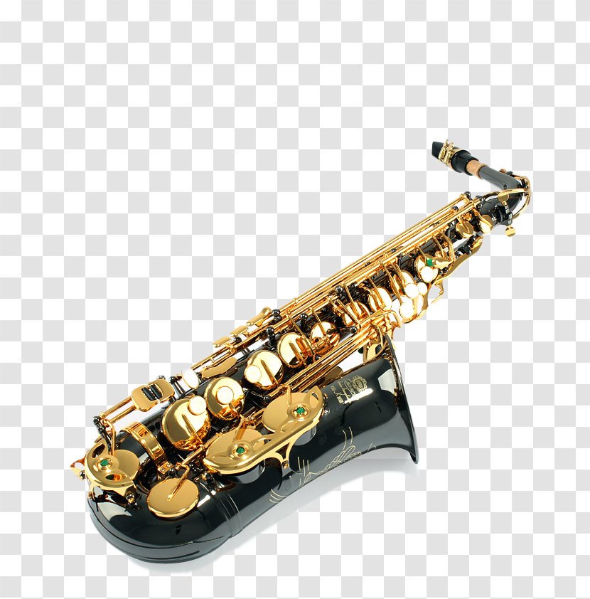 Baritone Saxophone Alto Musical Instrument Reed - Cartoon - Black Nickel Tube Gold Key Transparent PNG