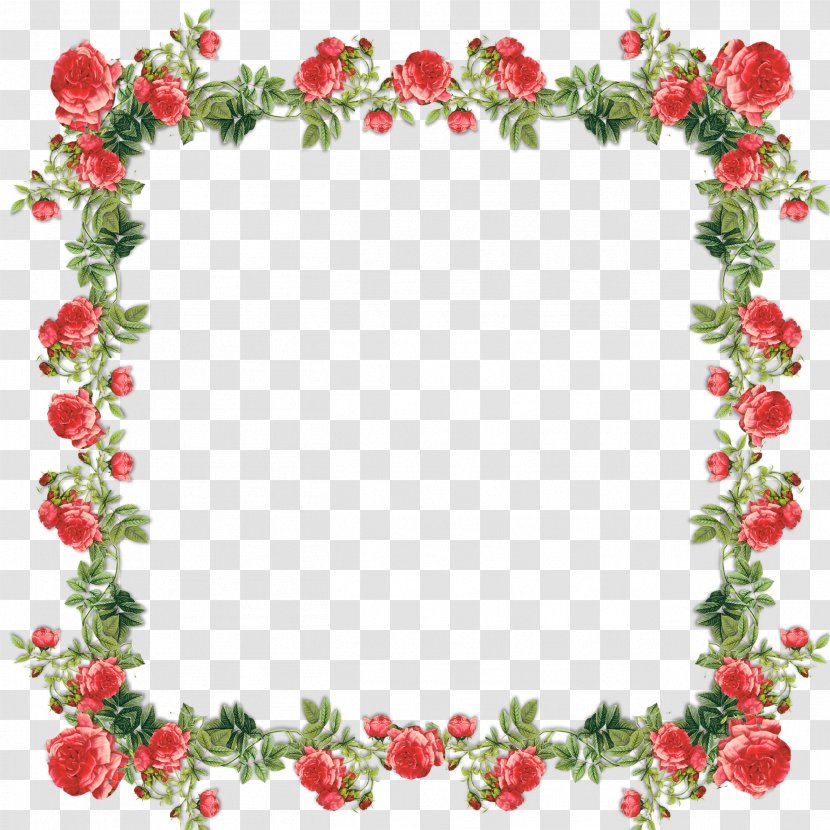 Flower Garland Rose Picture Frames - Frame - Roses Transparent PNG