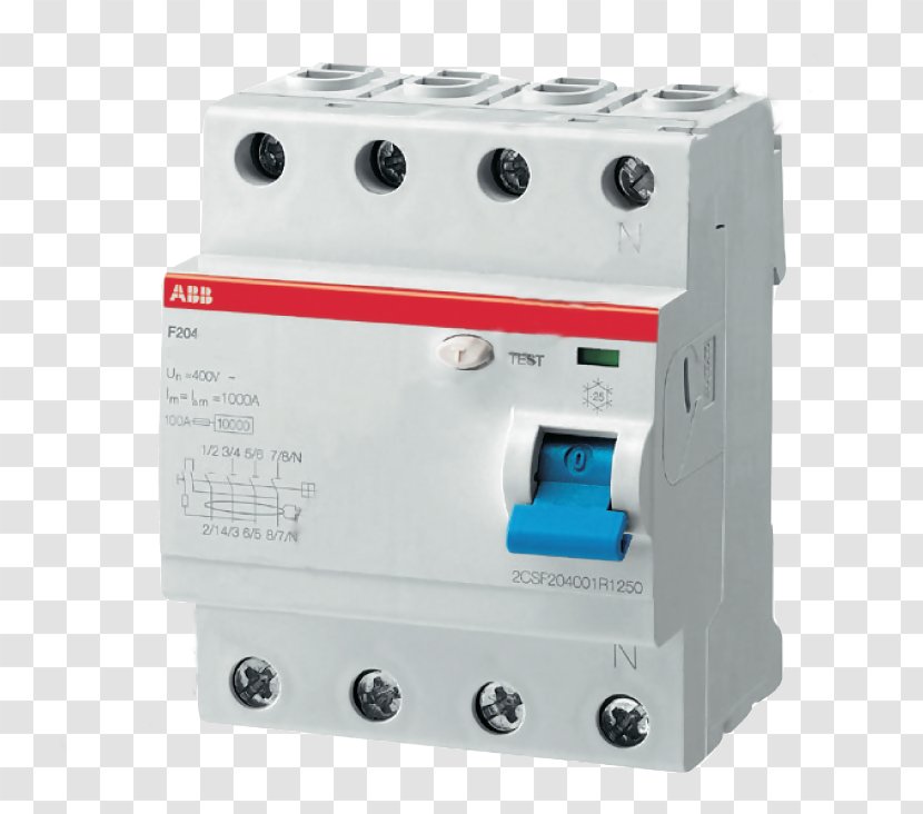 ABB Group Components 2CSF204123R3950 Residual-current Device 4 Pole Type AC Residual Current Circuit Breaker 2CSF204001R - Technology - Abb Electric Transparent PNG