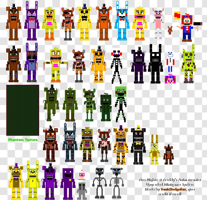 Five Nights At Freddy's 2 4 Sprite Freddy Fazbear's Pizzeria Simulator Minigame - Wiki Transparent PNG