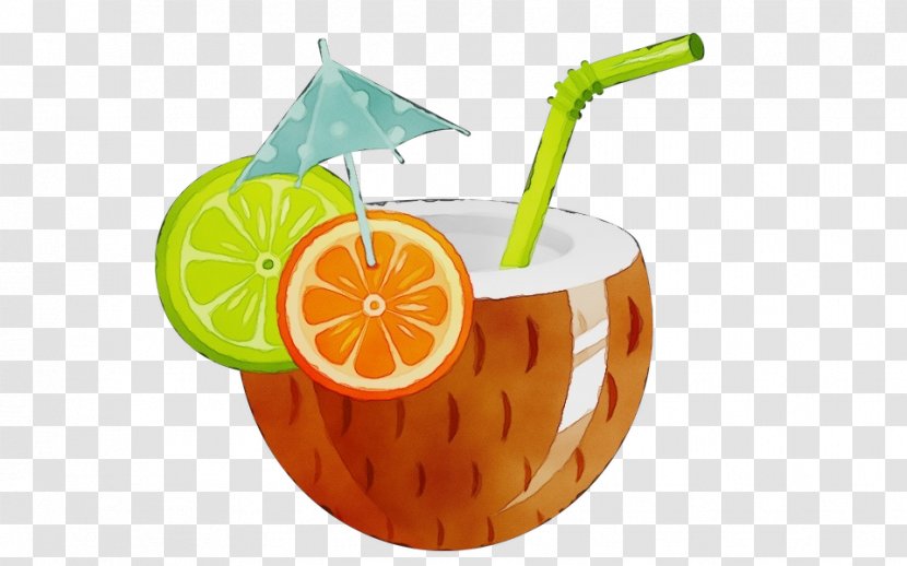 Palm Trees - Orange - Ingredient Drinking Straw Transparent PNG