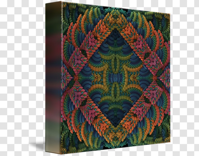 Textile Symmetry Art Duvet Pattern - Fern Frame Transparent PNG