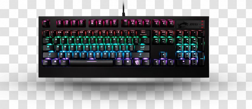Computer Keyboard MSI Backlight Electrical Switches Cherry - Sound Mixer Transparent PNG