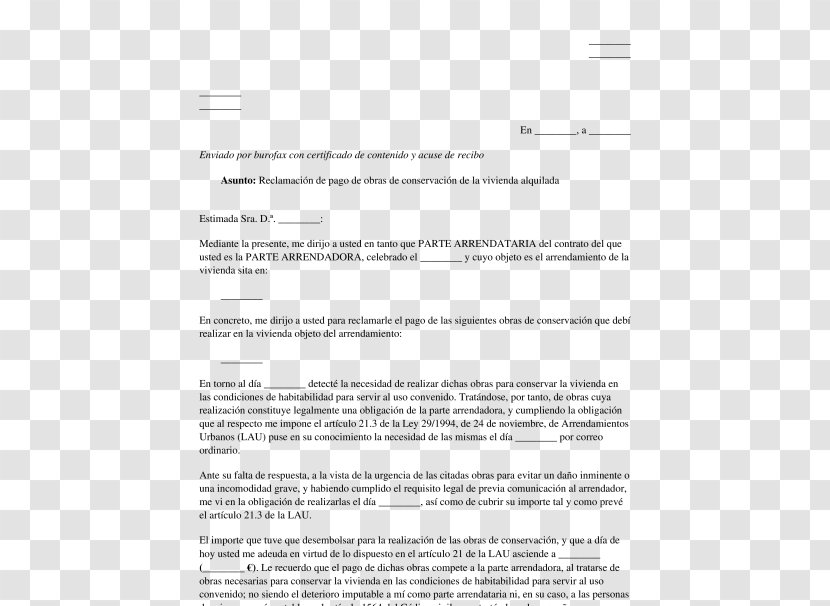 Payment Document Receipt Renting Letter - Apartment - Writing Transparent PNG