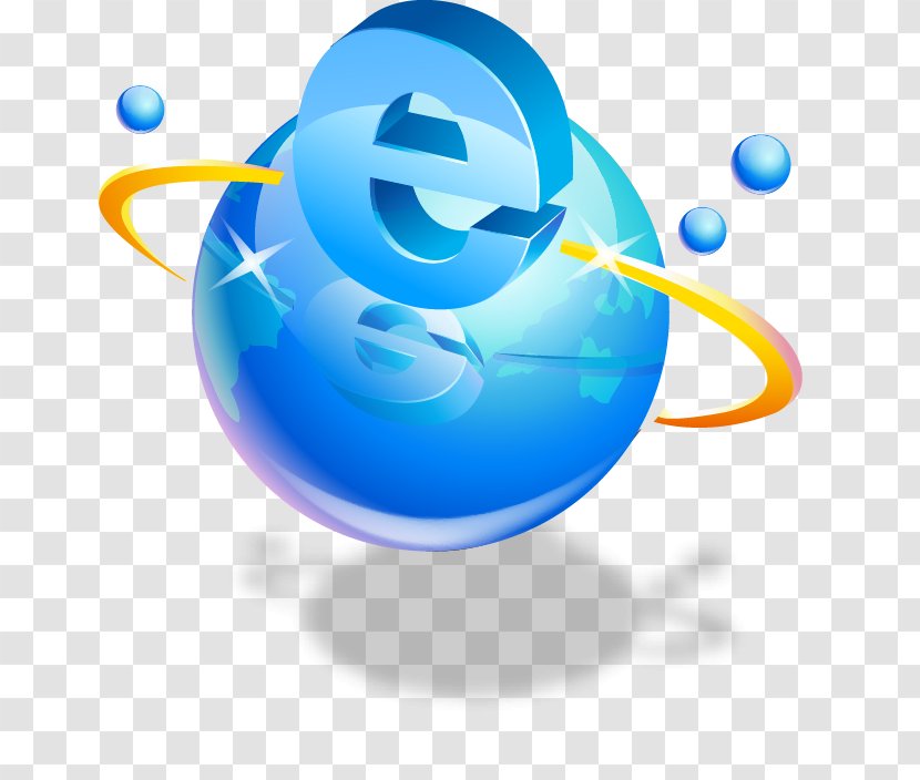 3D Computer Graphics Icon - Threedimensional Space - Hand-painted Blue Circle Pattern Letter E Transparent PNG