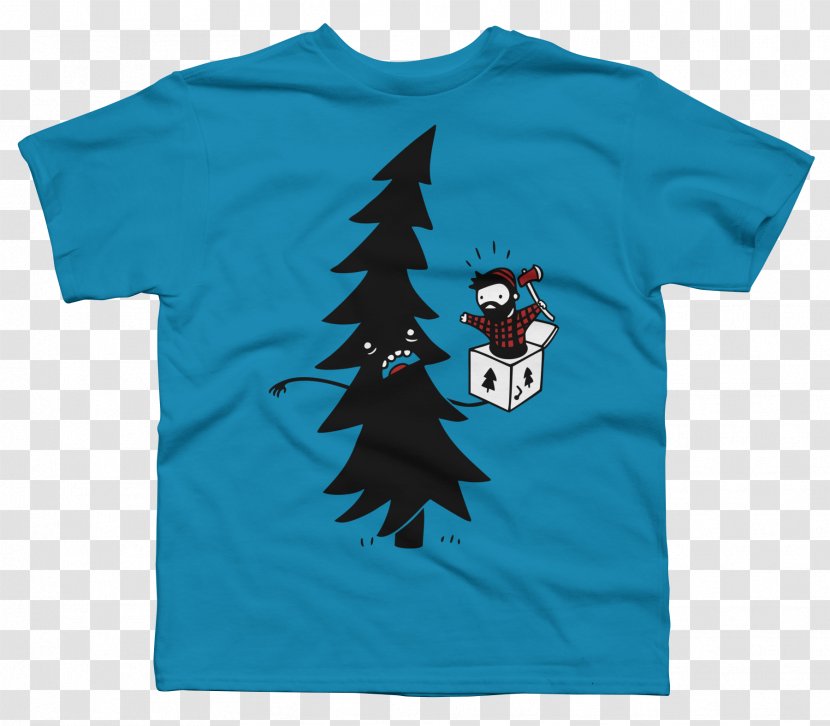 Printed T-shirt Lumberjack Top - Aqua Transparent PNG