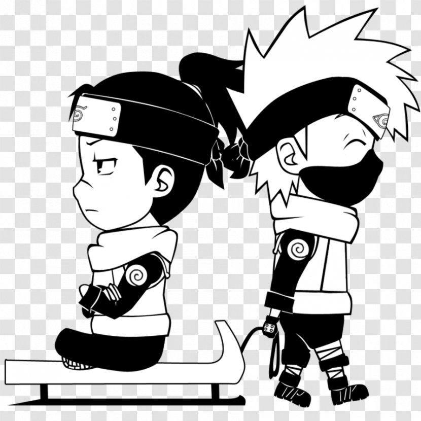 Rock Lee Black And White Sasuke Uchiha Naruto Akatsuki - Frame - Scatter Cartoon Transparent PNG