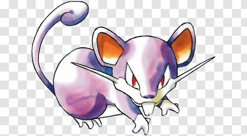Pokémon Red And Blue GO Whiskers Ash Ketchum Rat - Cartoon - Rattata Transparent PNG