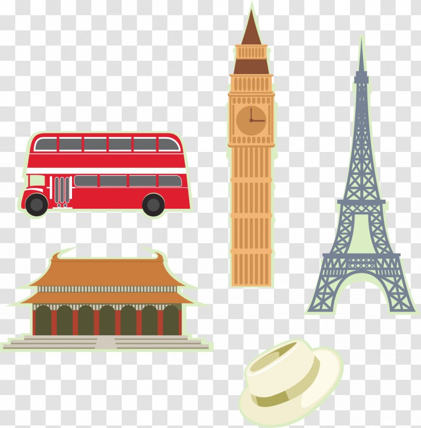 Adobe Illustrator - Tourism - Church Tower Vector Elements Transparent PNG