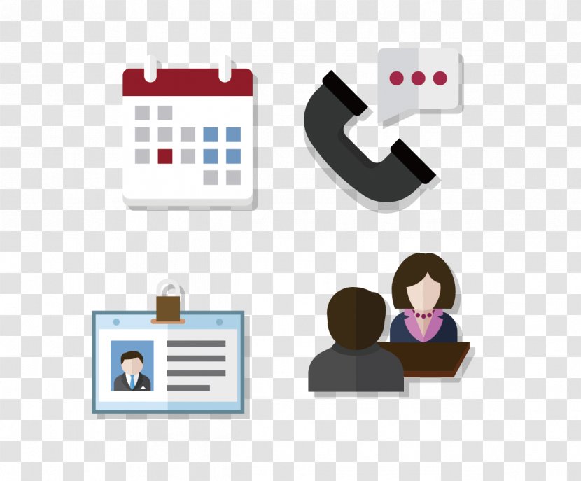 Computer Download Flat Design - Cartoon - Telephony Cards Work Transparent PNG