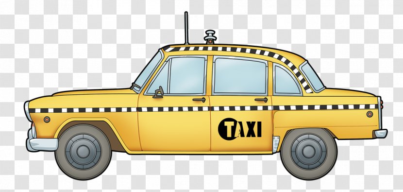 Checker Taxi Yellow Cab Clip Art - Automotive Design - Cliparts Transparent PNG
