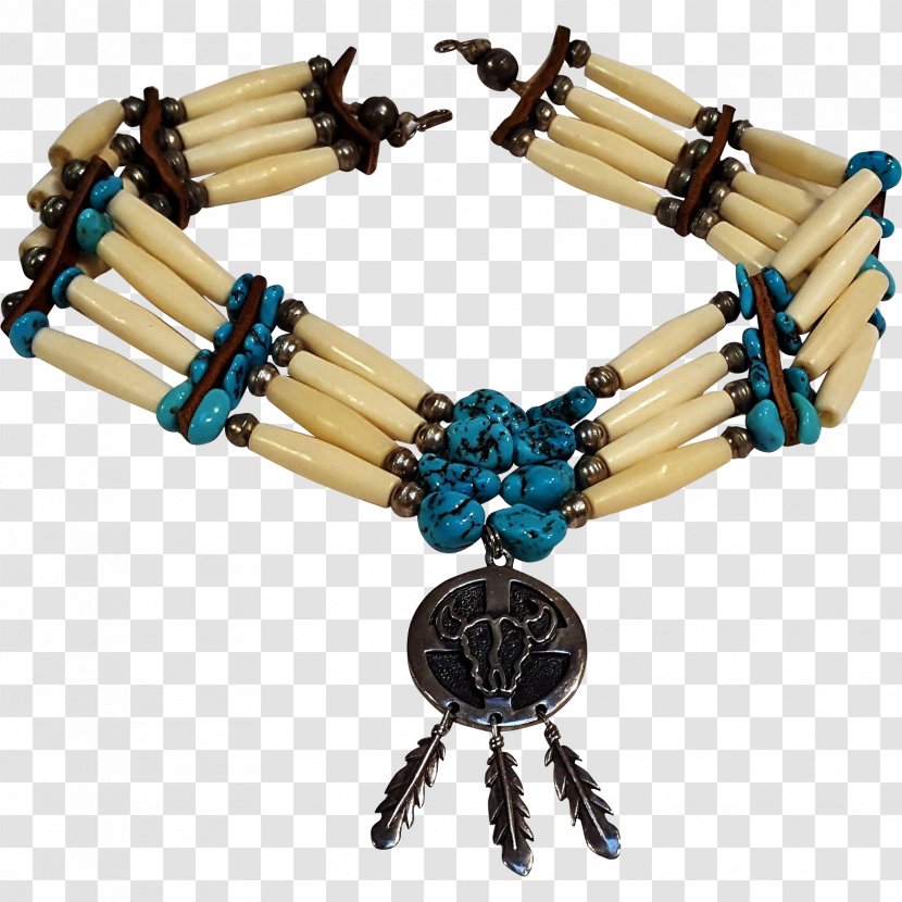 Turquoise Choker Necklace Native American Jewelry Americans In The United States - Beads Transparent PNG