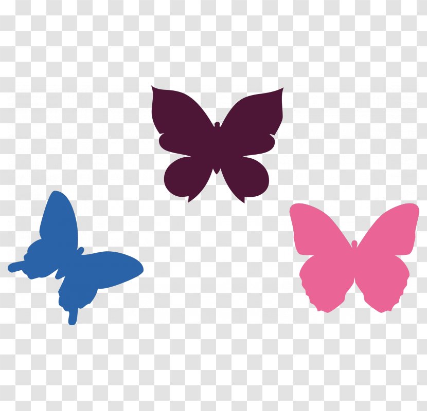 Sticker Wall Decal Vinyl Group Adhesive - Magenta - Brush Footed Butterfly Transparent PNG