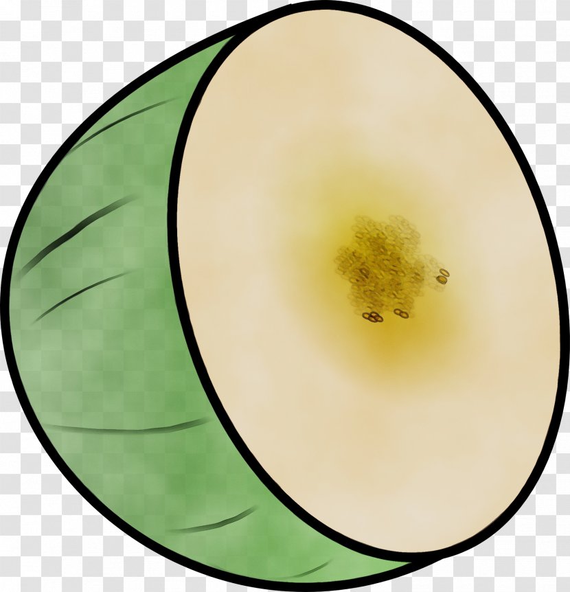 Green Yellow Fruit Circle Plant - Paint - Plate Transparent PNG