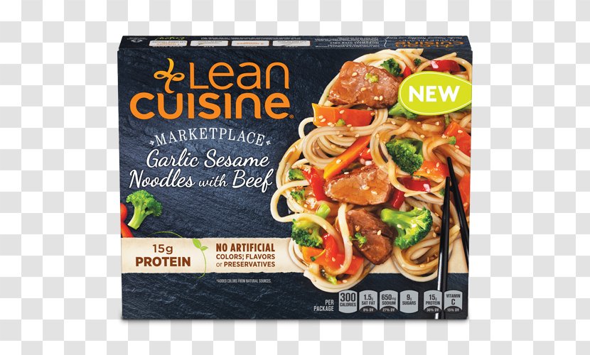 Sesame Chicken Beef Noodle Lean Cuisine - Garlic Transparent PNG