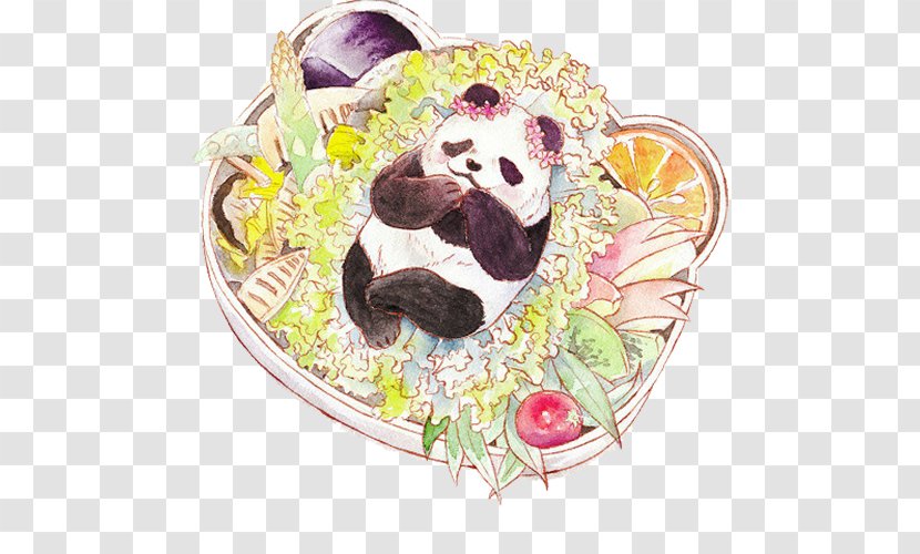 Giant Panda Onigiri Fast Food Bento - Lunch Transparent PNG