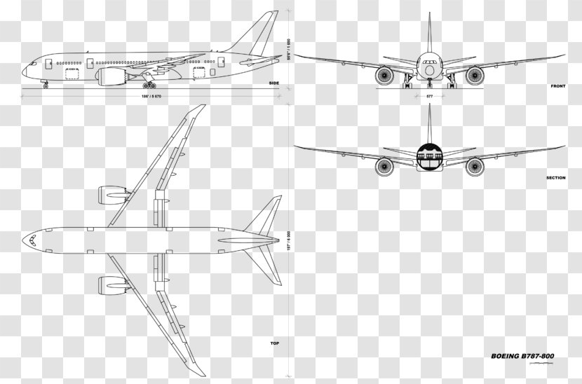 Boeing 787 Dreamliner Aircraft Airplane Airbus A321 Helicopter - Hardware Accessory - Schematic Vector Transparent PNG