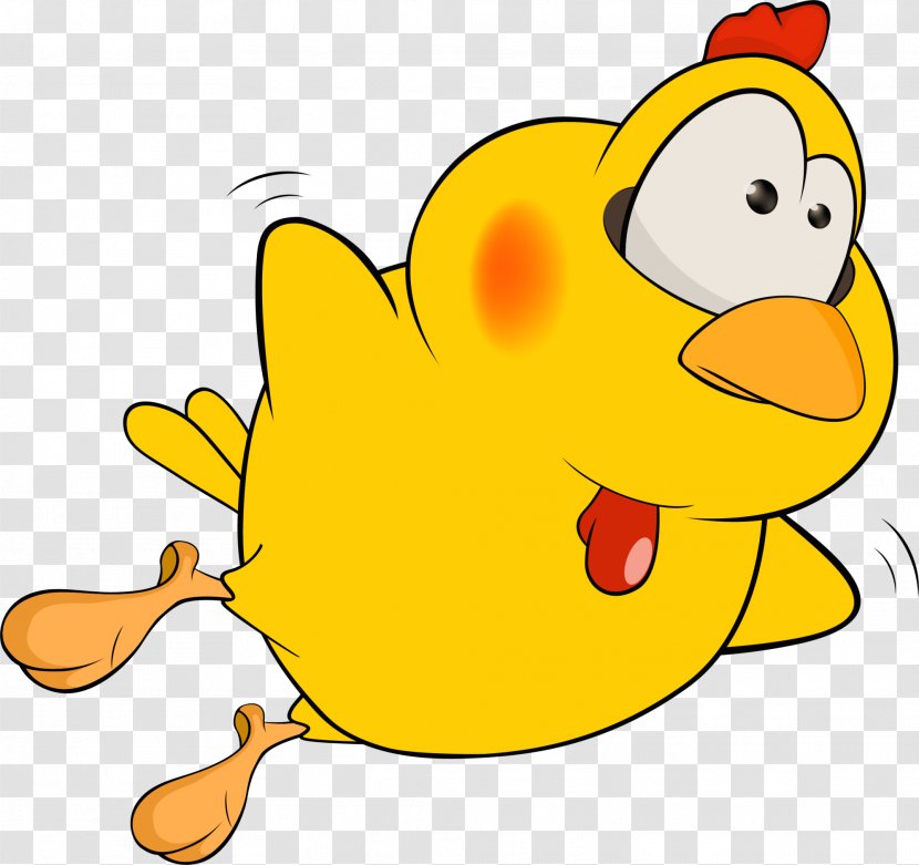 Buffalo Wing Fried Chicken Cartoon - Ducks Geese And Swans - Yellow Transparent PNG