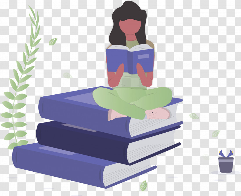 Girl Book Reading Transparent PNG
