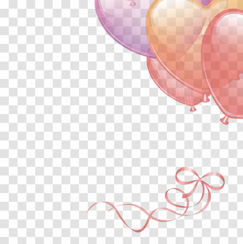 Circle Pink Wallpaper - Ribbon - Balloon Flying Element Transparent PNG
