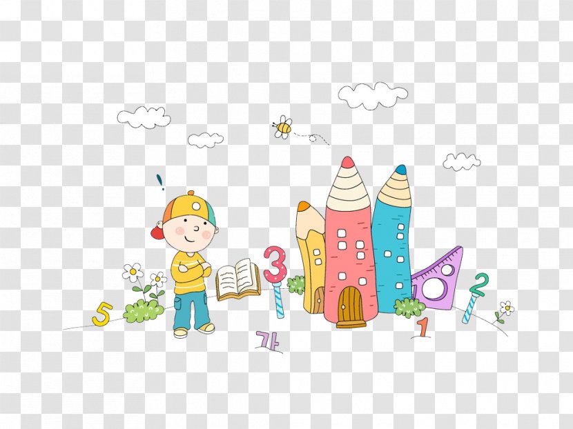 Childhood Cartoon Illustration - Art - Lovely Pencil Room Transparent PNG