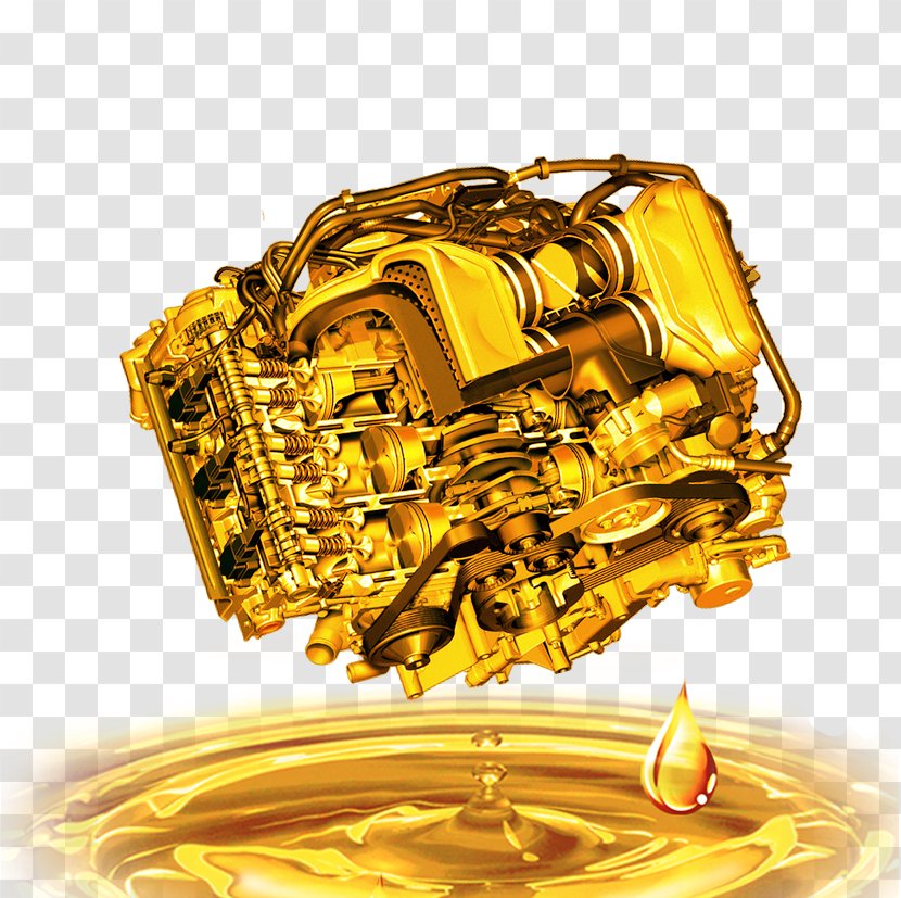 Car Motor Oil Lubricant Castrol - Petroleum - Gold Machine Material Transparent PNG