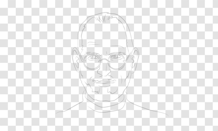 Drawing Line Art Portrait Sketch - Glasses - Steve Jobs Transparent PNG