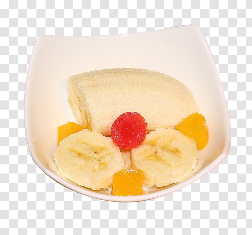 Ice Cream Fruit Salad Banana Sorbet Auglis - Dairy Product - Bowl Slices Transparent PNG