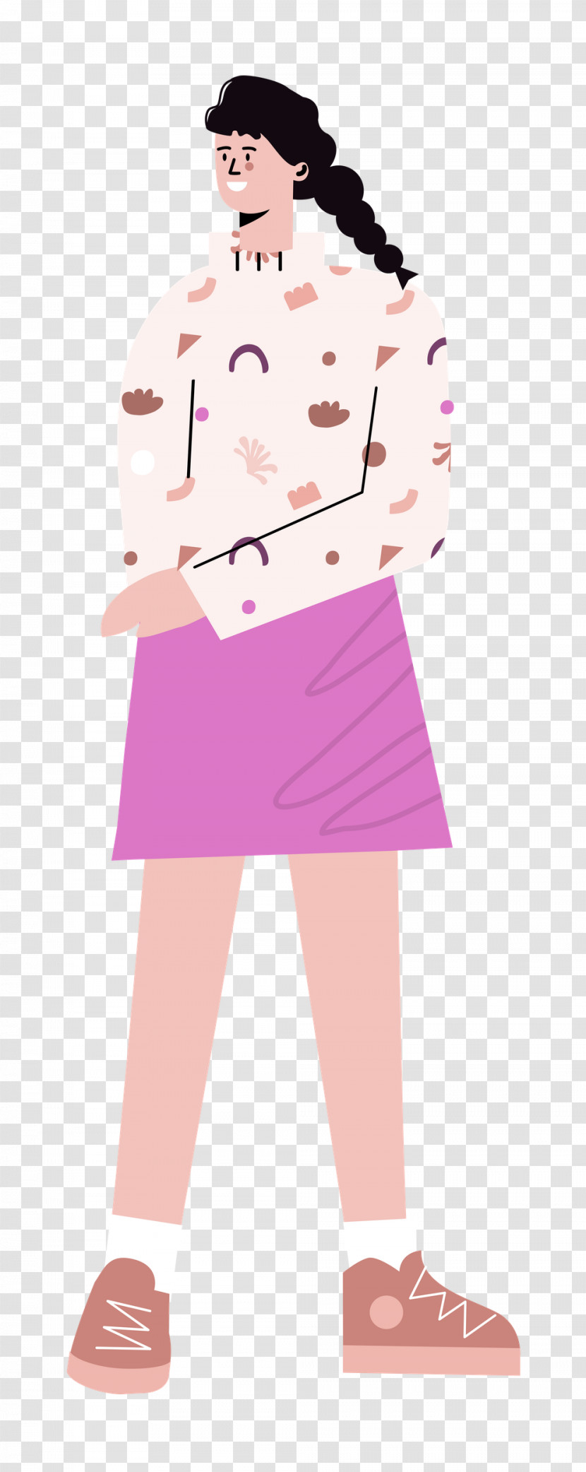 Standing Skirt Woman Transparent PNG