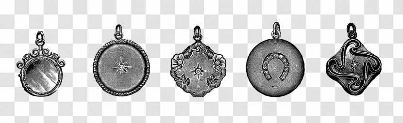 Locket Earring Product Design Silver - Fashion Accessory - Stamps Border Transparent PNG