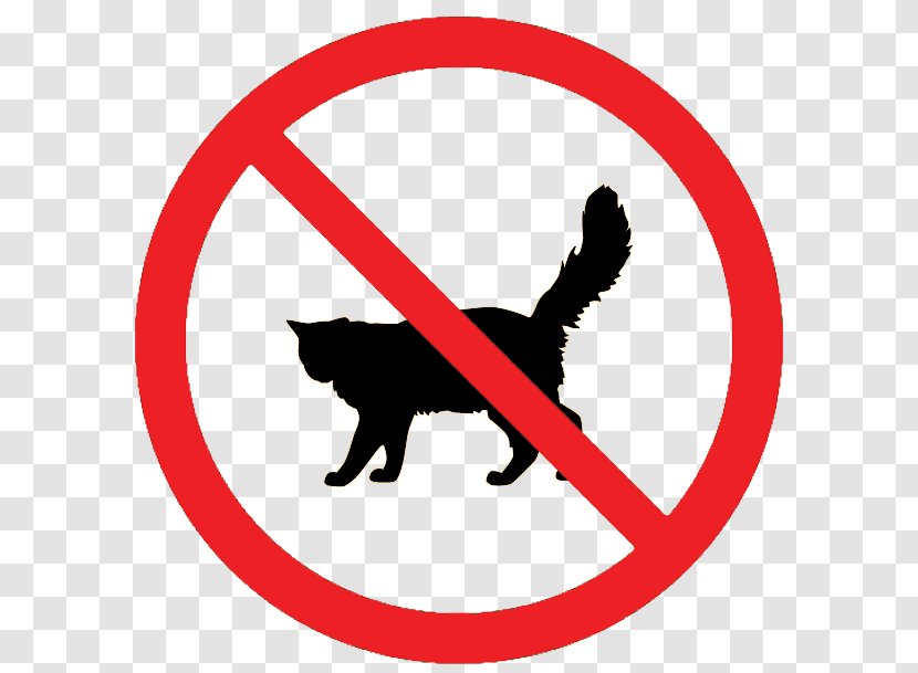 Cat No Symbol Clip Art - Carnivoran - Cats Allowed Sign Transparent PNG