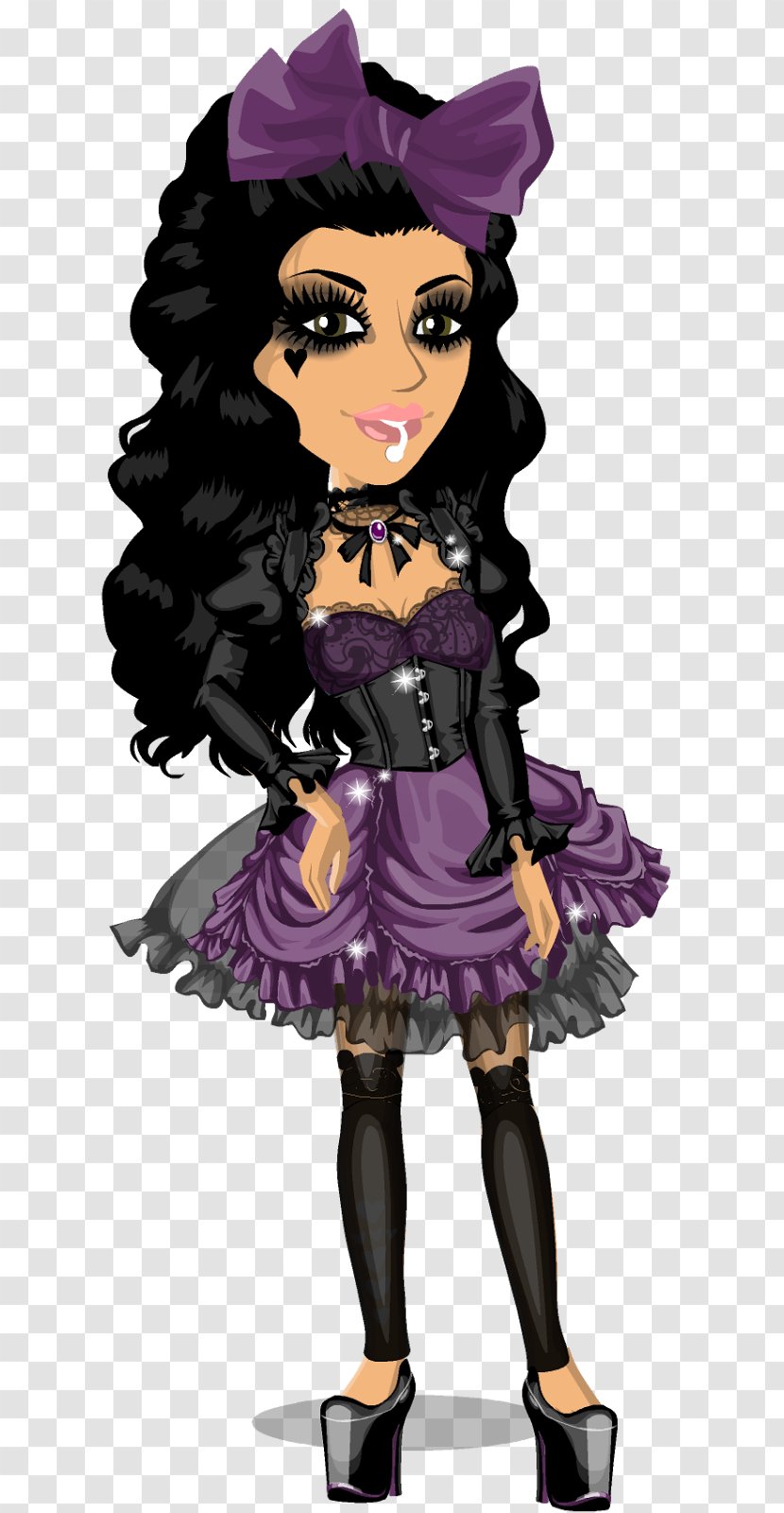 Black Hair Cartoon Character Doll Transparent PNG