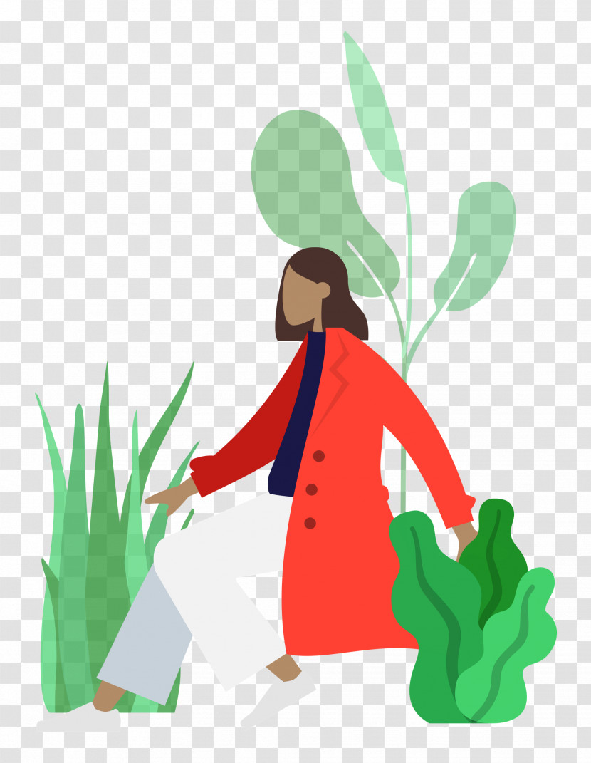 Resting Girl Plant Transparent PNG