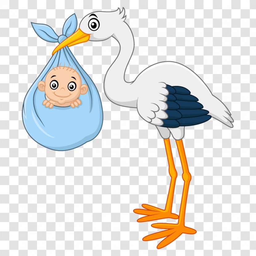 White Stork Cartoon Transparent PNG