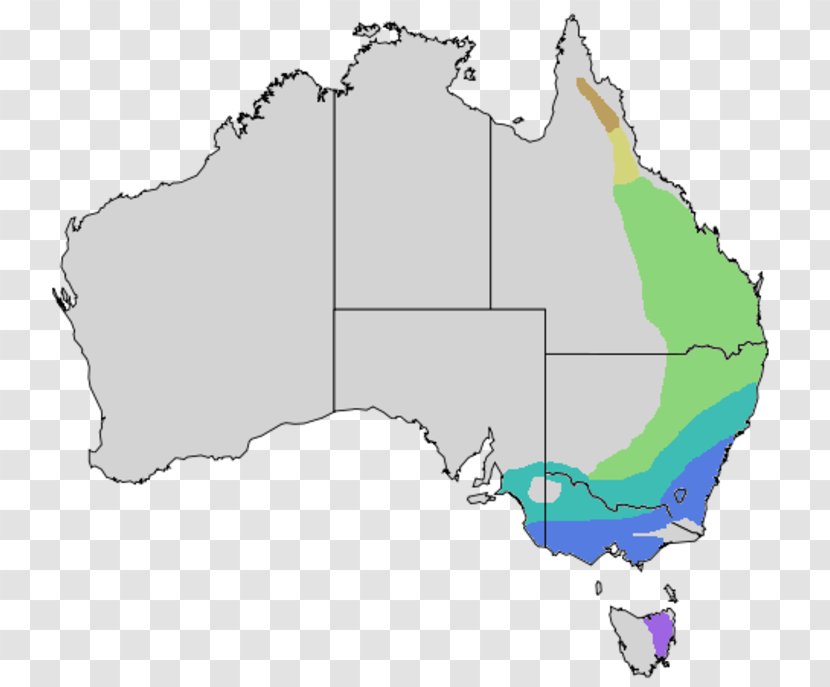 Australia Noisy Miner Distribution Bell Map - Ecoregion Transparent PNG