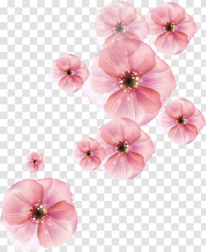 Flower Euclidean Vector Computer File - Red - Flat Spreading Transparent PNG