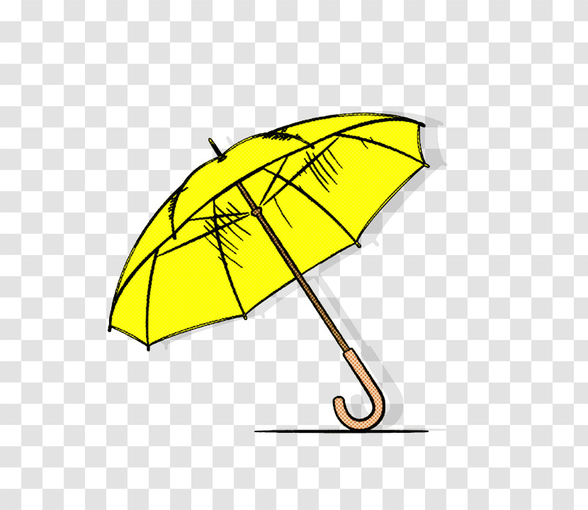 Umbrella Yellow Leaf Line Transparent PNG