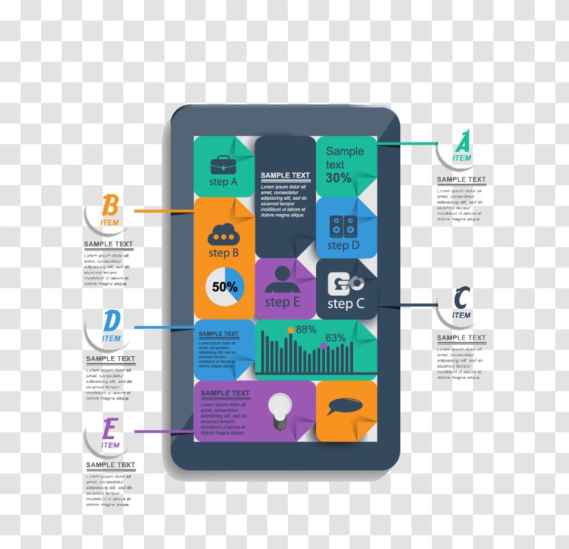 Infographic - Brand - Smartphone Business Information Map Vector Material Transparent PNG