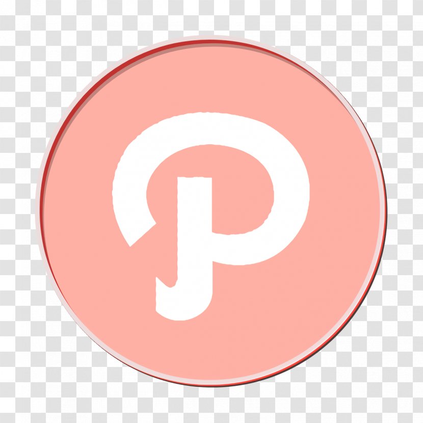 Path Icon Socialnetwork - Pink - Peach Number Transparent PNG