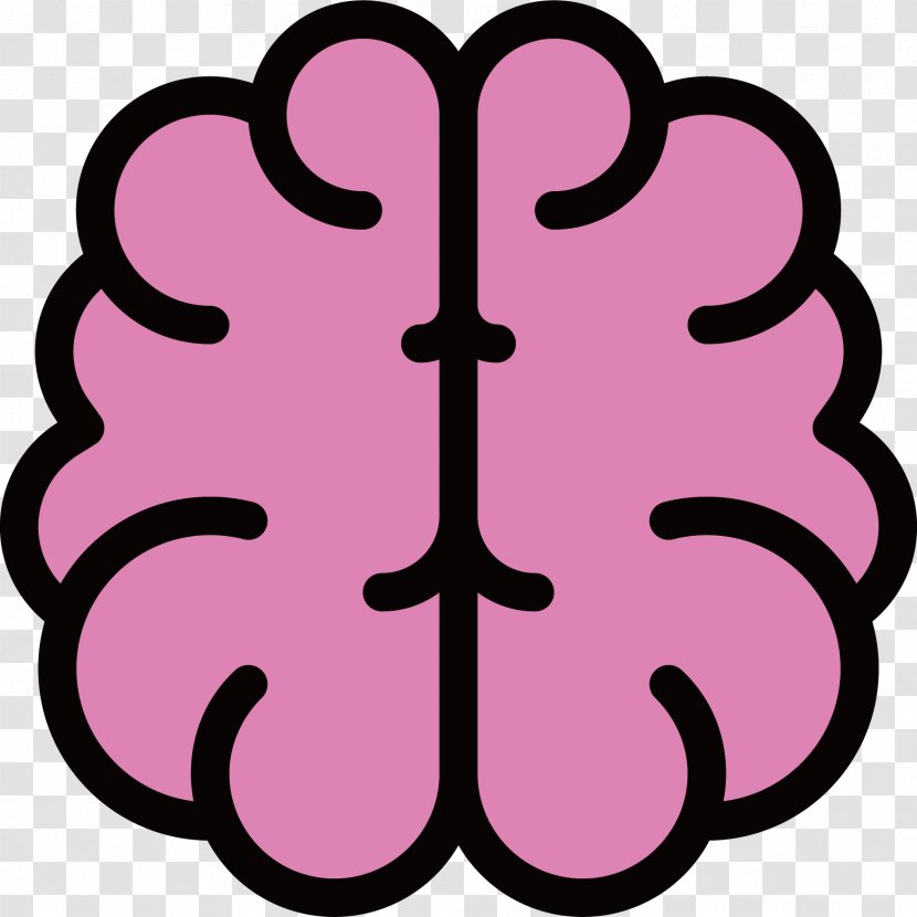 Outline Of The Human Brain Icon - Watercolor Transparent PNG