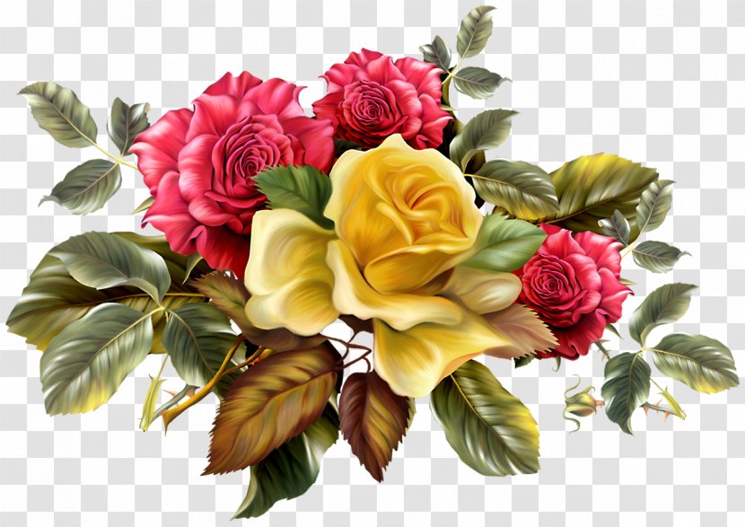 Flower Bouquet Rose Yellow - Watercolor Painting - Plum Transparent PNG