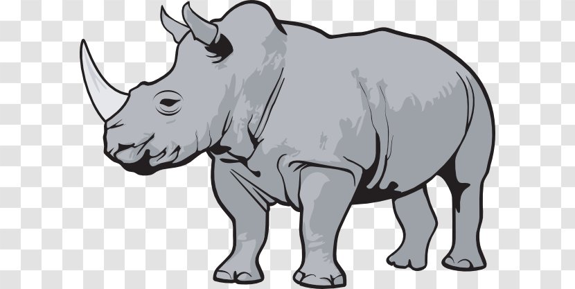 Rhinoceros Clip Art - Cattle Like Mammal Transparent PNG