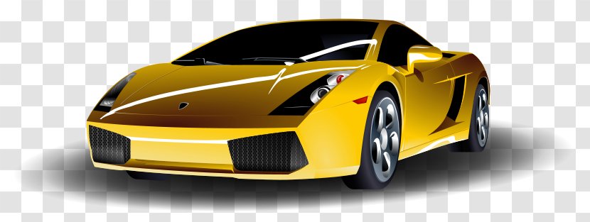Lamborghini Gallardo Sports Car Aventador - Yellow Cartoon Transparent PNG