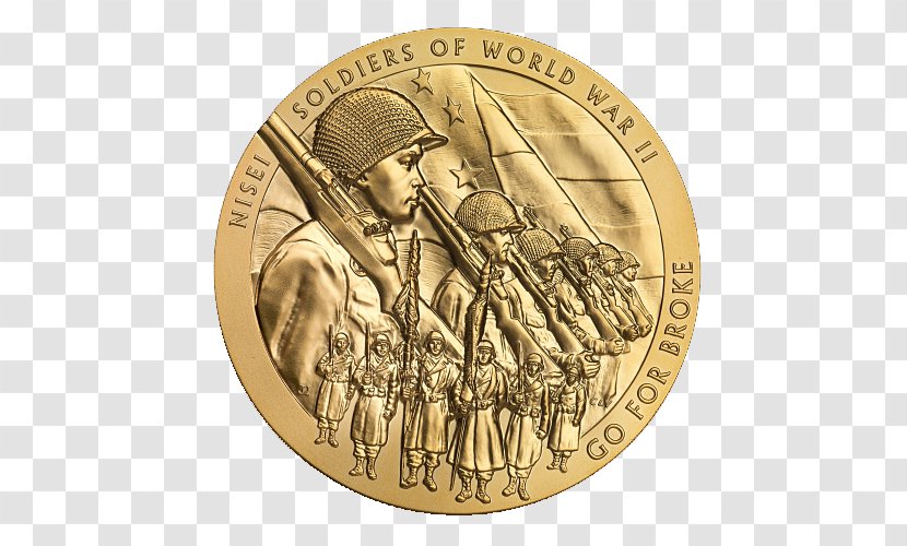 United States Coin 442nd Infantry Regiment Britannia Congressional Gold Medal - Regimental Combat Team Transparent PNG