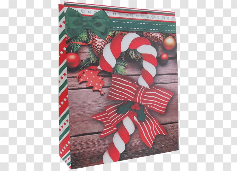 Christmas Ornament Candy Cane Paper Ribbon Bag - Bastone Transparent PNG