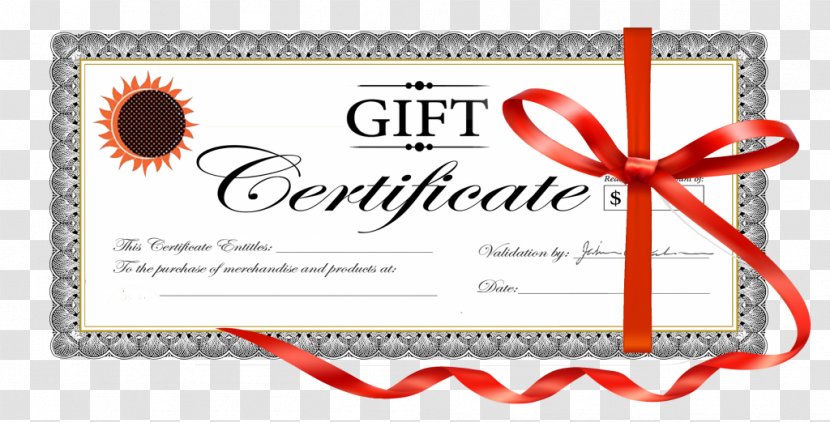 Gift Card Birthday Holiday Shopping - Certification Transparent PNG