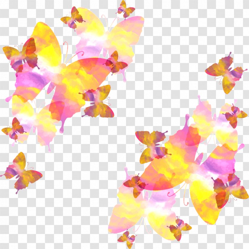 Watercolor Painting Rendering - Architectural - Butterfly Fly Vector Transparent PNG